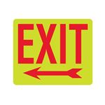 Luminescent Exit (Arrow Left) 10x12 Sign